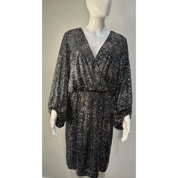 R&M Richards Sparkly Drape Back Dress Red Carpet Worthy! New Year & X-mass Party - Picture 8 of 16